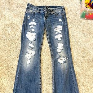 Silver Tuesday Jeans. Size 30/33. Like new! Super cute lace detail.